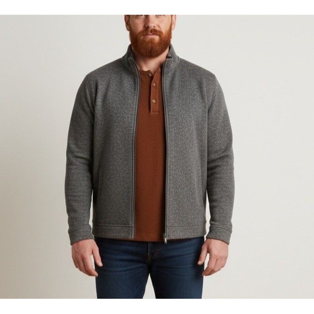 Old Navy Men’s Gray Knit Sweater Jacket Size L Full Zip Long Sleeves